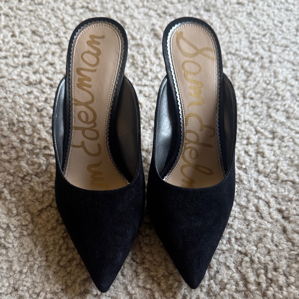 Sam Edelman Black Pointed Mules